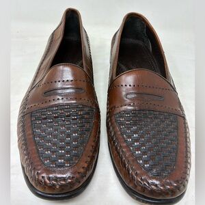 Principe Woven Brown Leather Loafers
